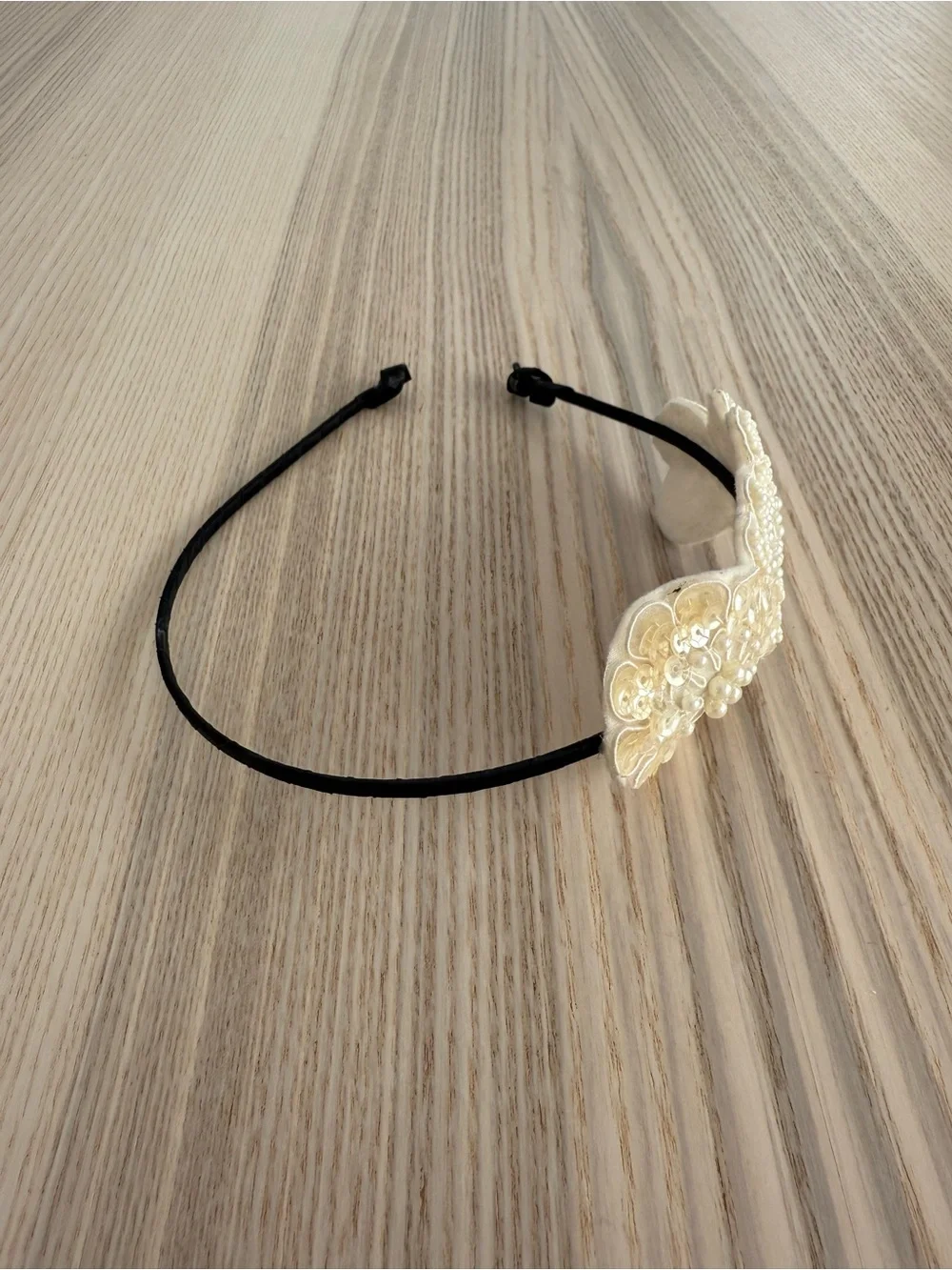 Ivory Floral Beaded Headband - Women Accessories